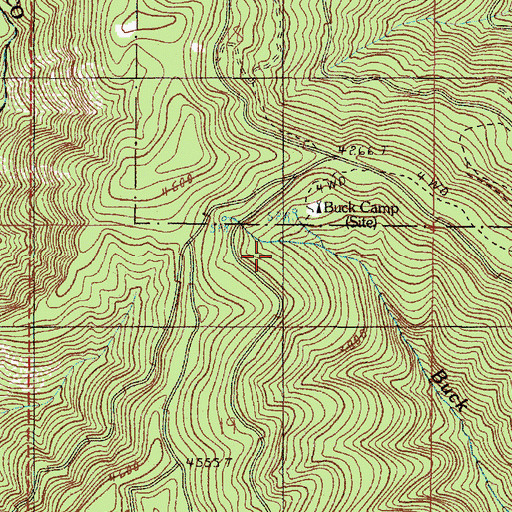 Topographic Map of Buck Creek Recreation Site, OR