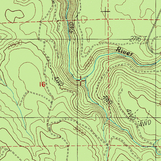 Topographic Map of Buck Creek, OR