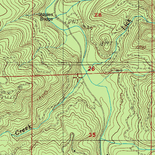Topographic Map of Buck Creek, OR