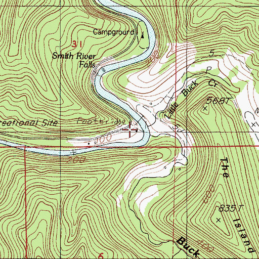 Topographic Map of Buck Creek, OR