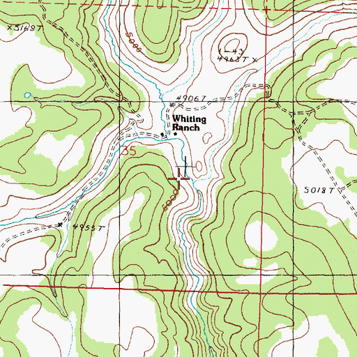 Topographic Map of Buck Creek, OR