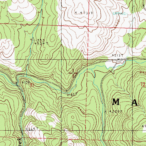 Topographic Map of Buck Creek, OR