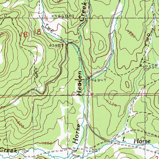 Topographic Map of Buck Creek, OR