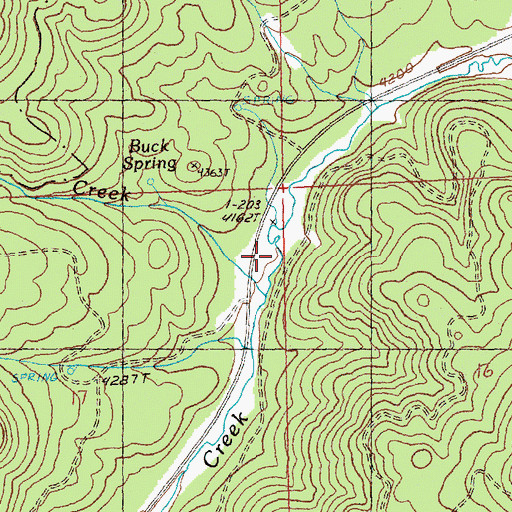 Topographic Map of Buck Creek, OR