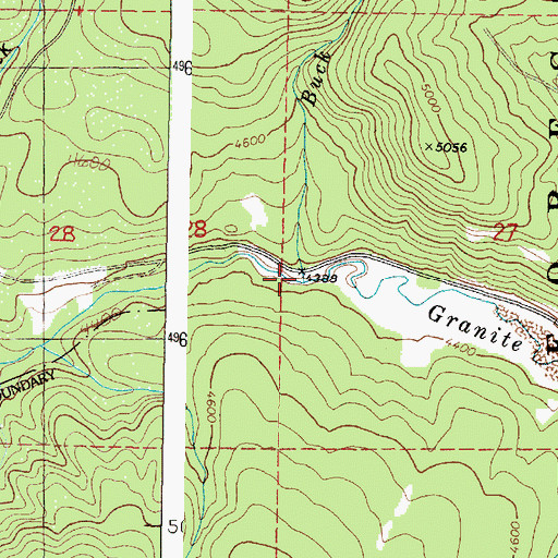 Topographic Map of Buck Creek, OR