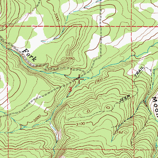 Topographic Map of Buck Creek, OR