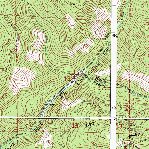 Topographic Map of Buck Creek, OR