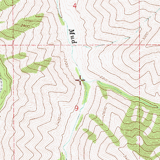 Topographic Map of Buck Creek, OR