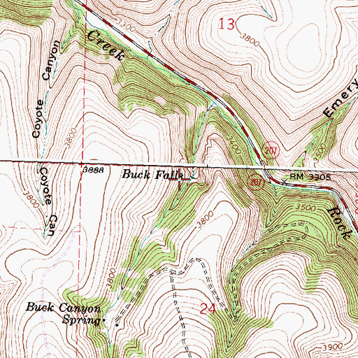 Topographic Map of Buck Falls, OR