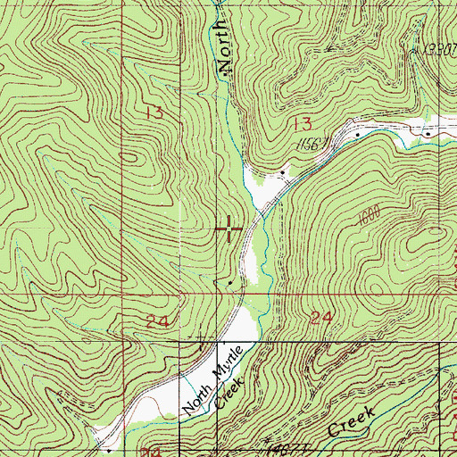 Topographic Map of Buck Fork, OR