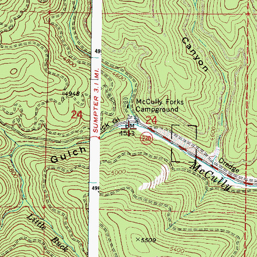 Topographic Map of Buck Gulch, OR