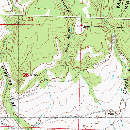 Topographic Map of Buck Hollow, OR