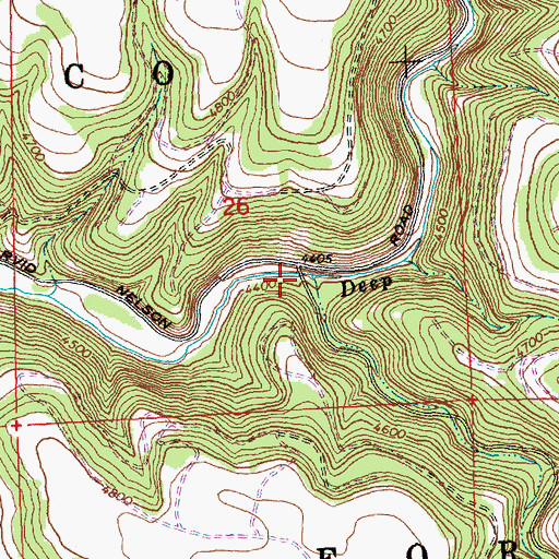 Topographic Map of Buck Hollow Creek, OR