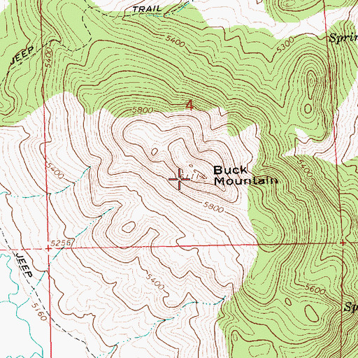 Topographic Map of Buck Mountain, OR