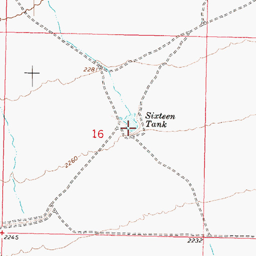 Topographic Map of Sixteen Tank, AZ