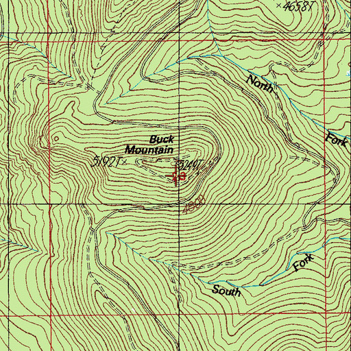 Topographic Map of Buck Mountain, OR
