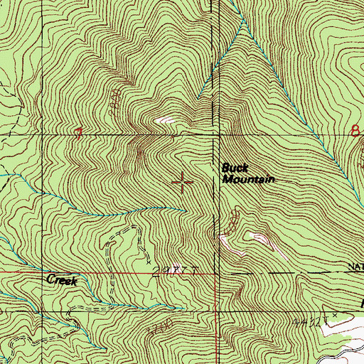 Topographic Map of Buck Mountain, OR