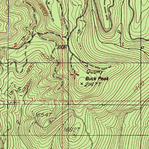 Topographic Map of Buck Peak, OR