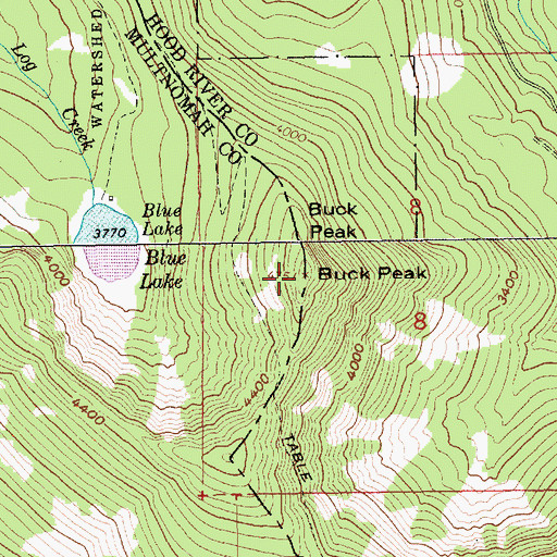 Topographic Map of Buck Peak, OR