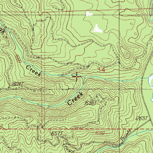 Topographic Map of Buck Peak Creek, OR
