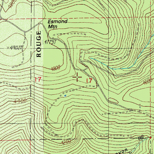 Topographic Map of Buck Point Trail, OR
