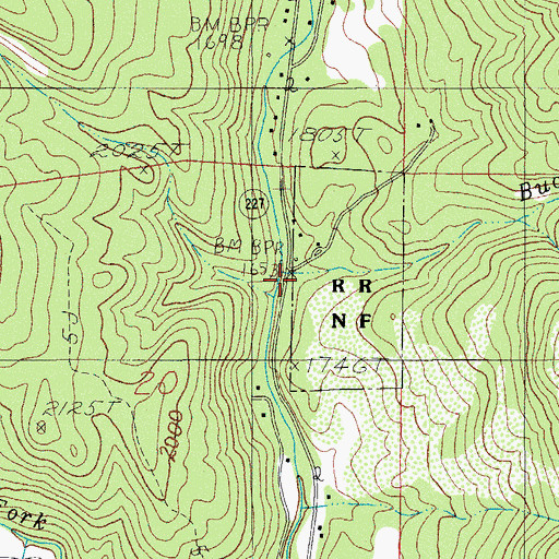 Topographic Map of Buck Rock Creek, OR