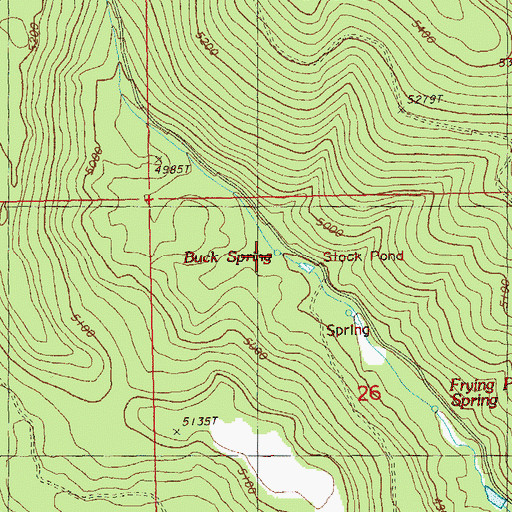 Topographic Map of Buck Spring, OR