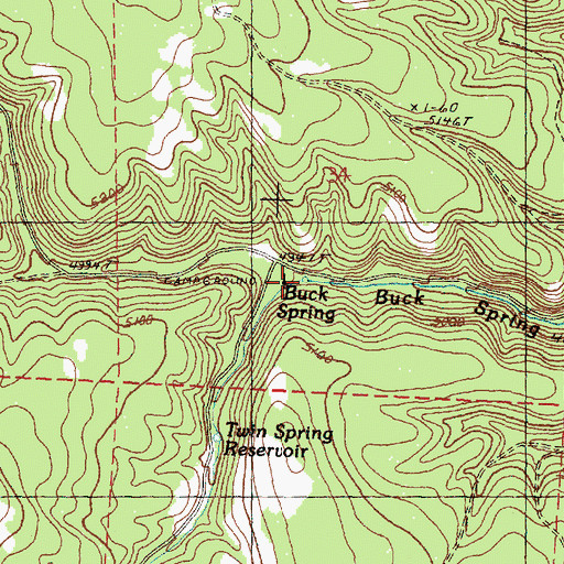 Topographic Map of Buck Spring, OR