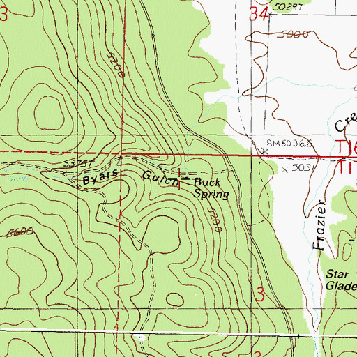 Topographic Map of Buck Spring, OR