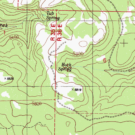 Topographic Map of Buck Spring, OR