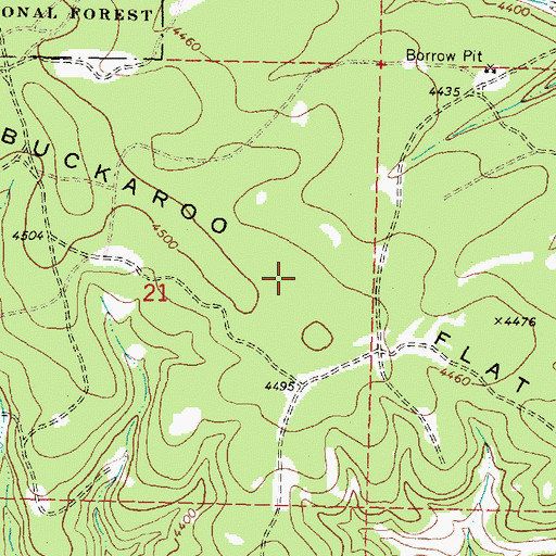 Topographic Map of Buckaroo Flat, OR