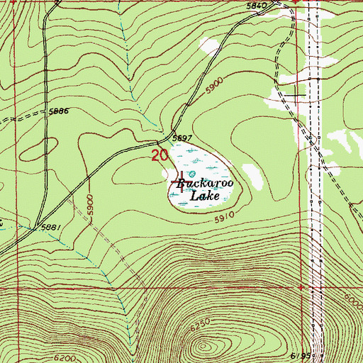 Topographic Map of Buckaroo Lake, OR