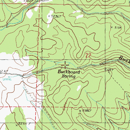 Topographic Map of Buckboard Spring, OR