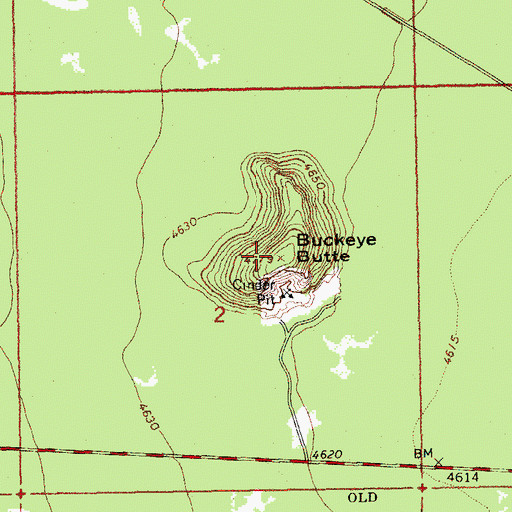 Topographic Map of Buckeye Butte, OR