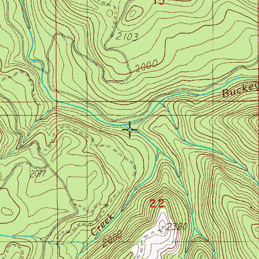 Topographic Map of Buckeye Creek, OR