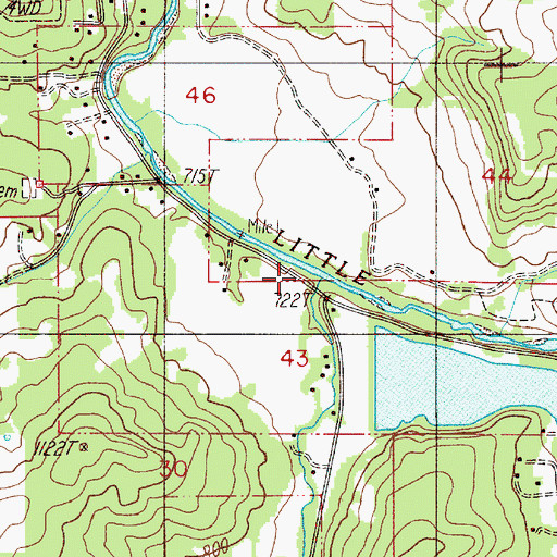 Topographic Map of Buckhorn Creek, OR