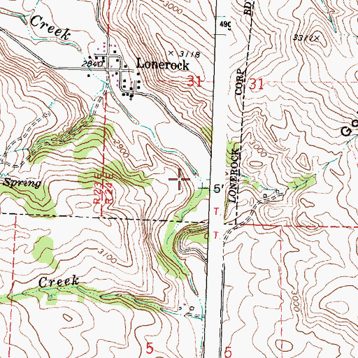 Topographic Map of Buckhorn Creek, OR