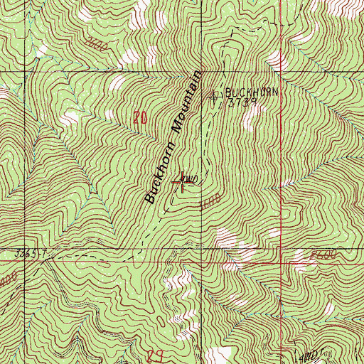 Topographic Map of Buckhorn Mountain, OR