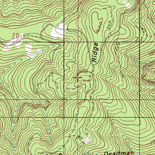Topographic Map of Buckhorn Ridge, OR