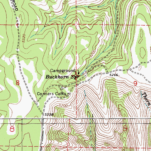 Topographic Map of Buckhorn Spring, OR