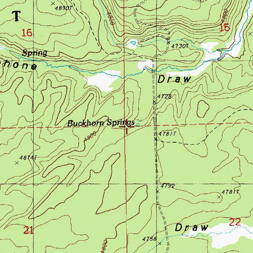 Topographic Map of Buckhorn Springs, OR