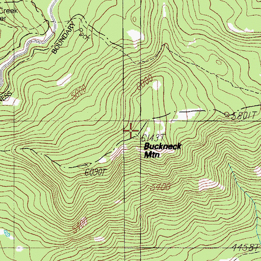 Topographic Map of Buckneck Mountain, OR
