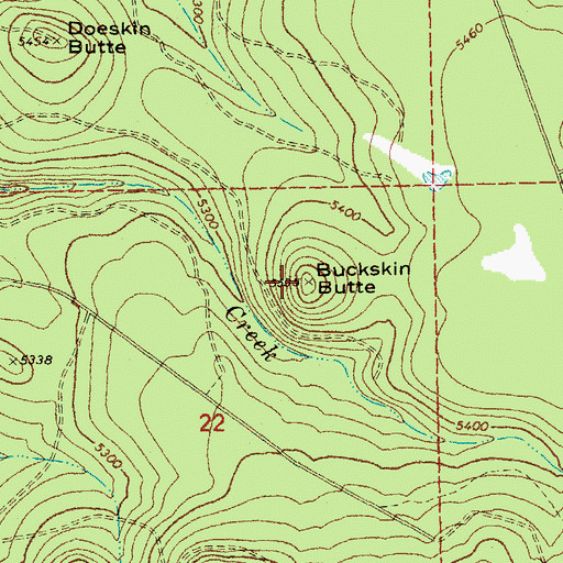 Topographic Map of Buckskin Butte, OR