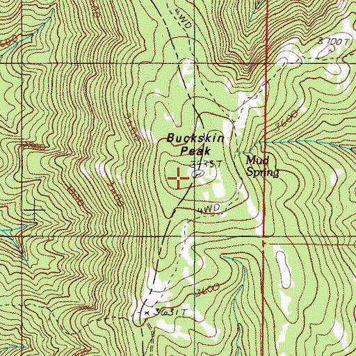 Topographic Map of Buckskin Peak, OR