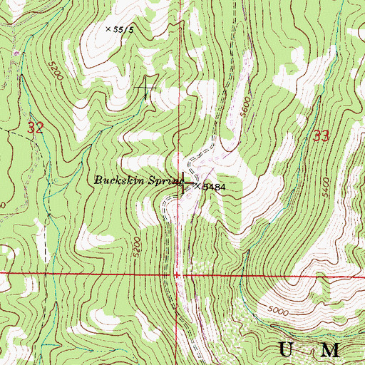 Topographic Map of Buckskin Spring, OR