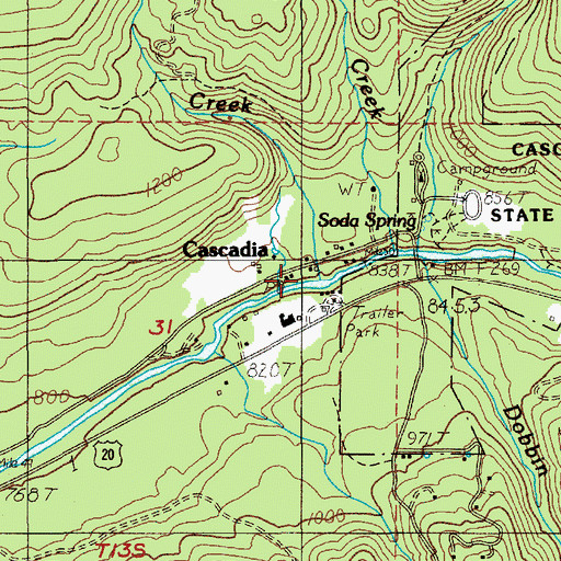 Topographic Map of Bucksnort Creek, OR