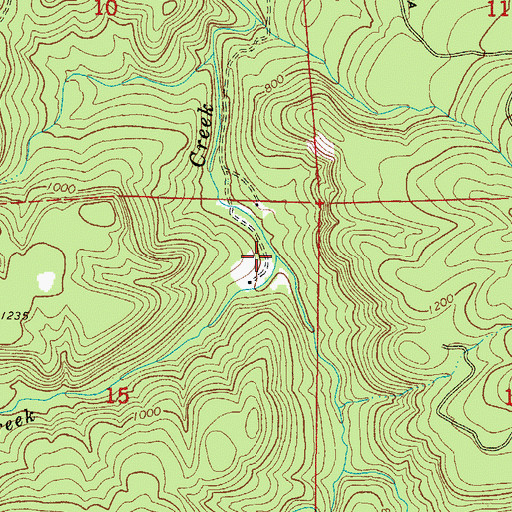 Topographic Map of Buelah Creek, OR