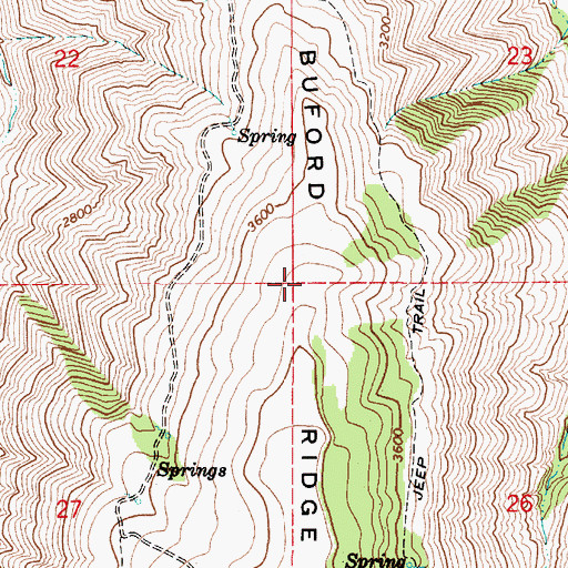 Topographic Map of Buford Ridge, OR