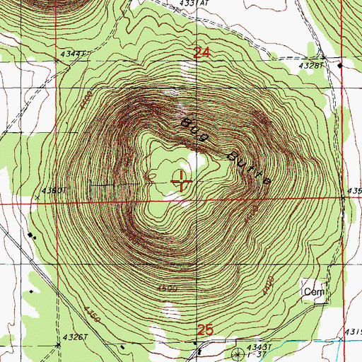 Topographic Map of Bug Butte, OR