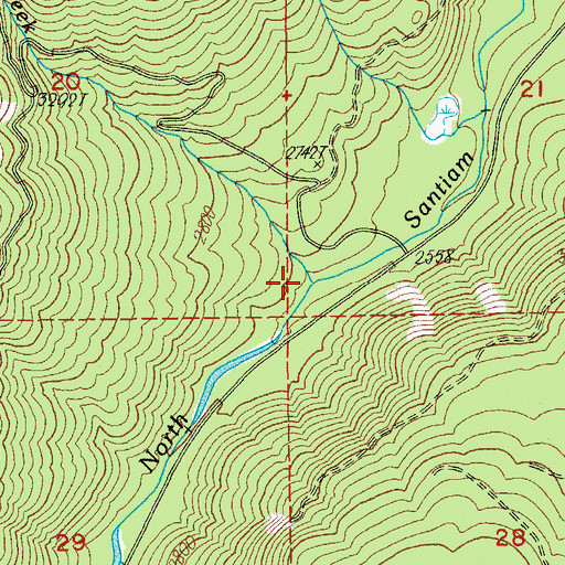 Topographic Map of Bugaboo Creek, OR